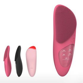 5 Mode Silicone Facial Cleanser (Color: Hot Pink)