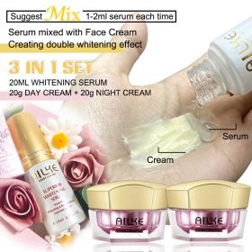 AILKE Face Cream With Hyaluron Scars Whitening Moisturizing Lifting Anti-aging Women Sleeping Dry Korean Bleaching Skin Care (Color: Cream and Serum)